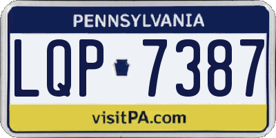 PA license plate LQP7387