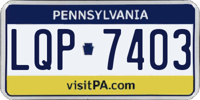 PA license plate LQP7403