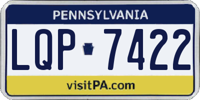 PA license plate LQP7422