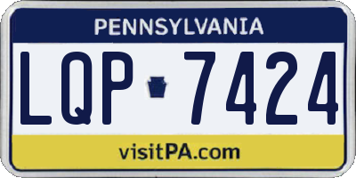 PA license plate LQP7424