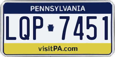 PA license plate LQP7451
