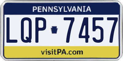 PA license plate LQP7457