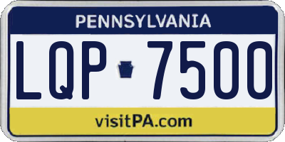 PA license plate LQP7500