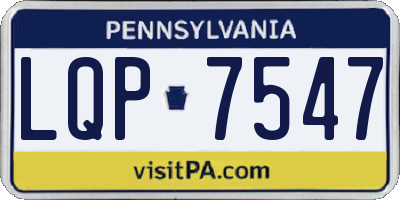 PA license plate LQP7547