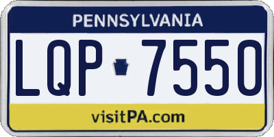 PA license plate LQP7550