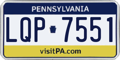 PA license plate LQP7551