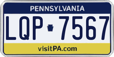 PA license plate LQP7567