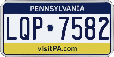 PA license plate LQP7582