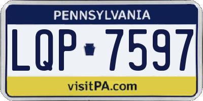PA license plate LQP7597