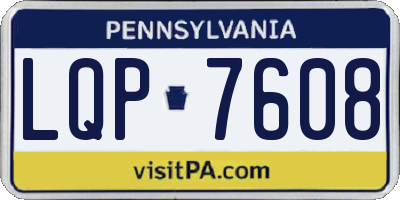 PA license plate LQP7608