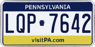 PA license plate LQP7642