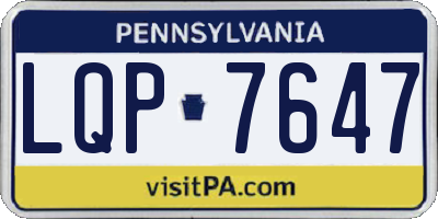 PA license plate LQP7647