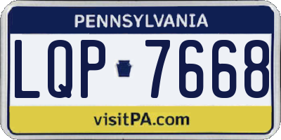 PA license plate LQP7668