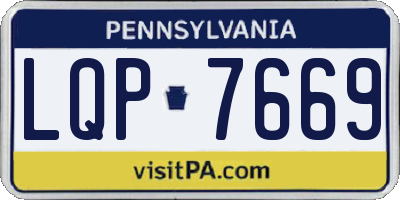 PA license plate LQP7669