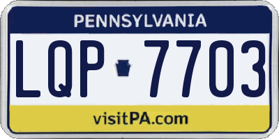 PA license plate LQP7703