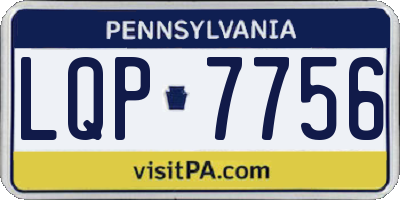 PA license plate LQP7756