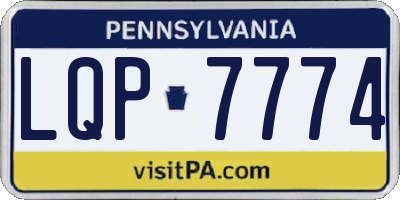 PA license plate LQP7774