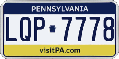 PA license plate LQP7778