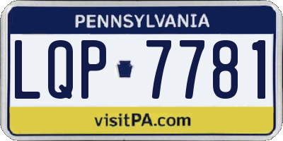 PA license plate LQP7781