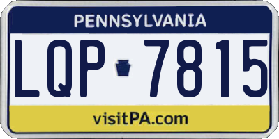 PA license plate LQP7815