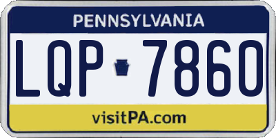 PA license plate LQP7860