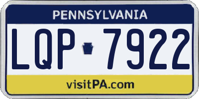 PA license plate LQP7922