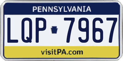PA license plate LQP7967