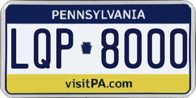 PA license plate LQP8000