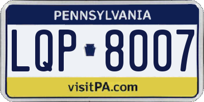 PA license plate LQP8007