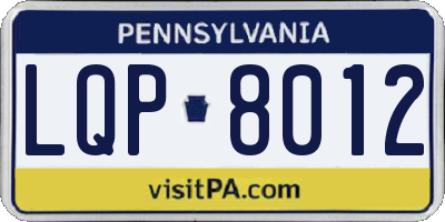 PA license plate LQP8012