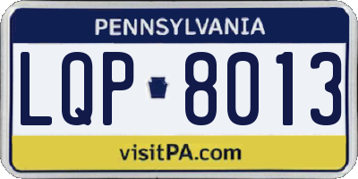 PA license plate LQP8013