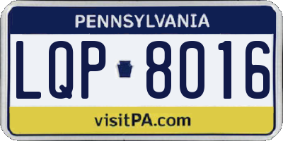 PA license plate LQP8016