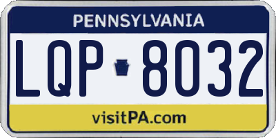 PA license plate LQP8032