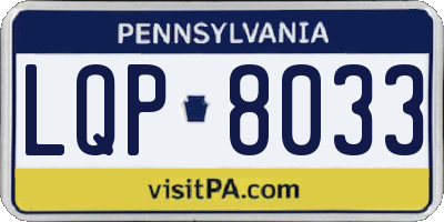 PA license plate LQP8033