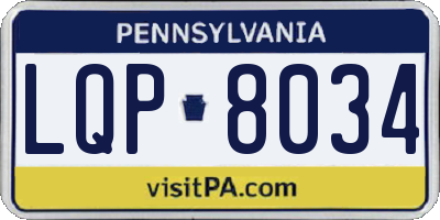 PA license plate LQP8034