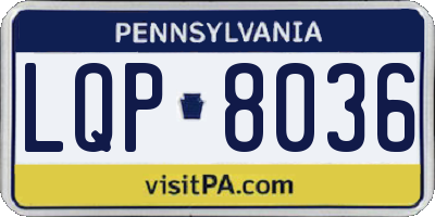 PA license plate LQP8036