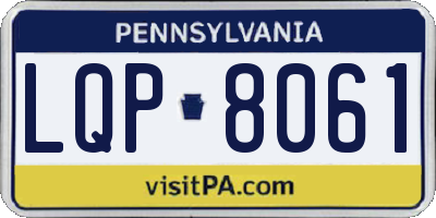 PA license plate LQP8061