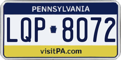 PA license plate LQP8072