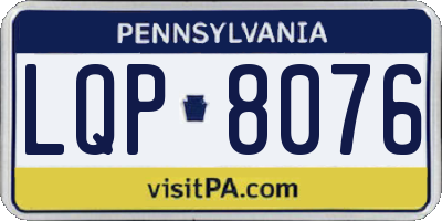 PA license plate LQP8076