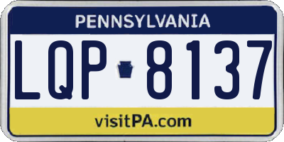 PA license plate LQP8137
