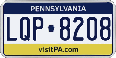 PA license plate LQP8208