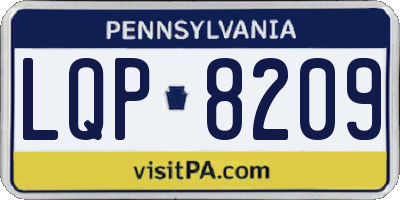 PA license plate LQP8209