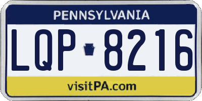 PA license plate LQP8216