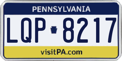 PA license plate LQP8217