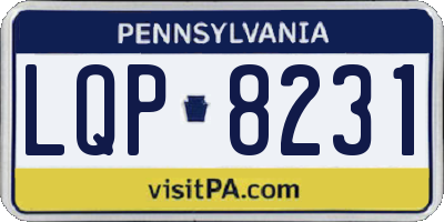 PA license plate LQP8231