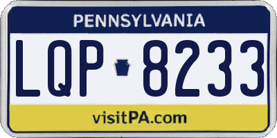 PA license plate LQP8233