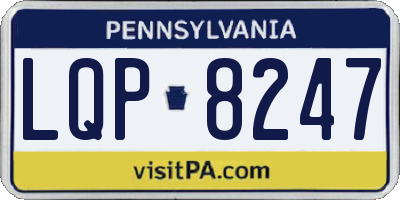 PA license plate LQP8247