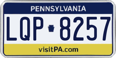 PA license plate LQP8257