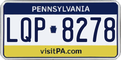 PA license plate LQP8278