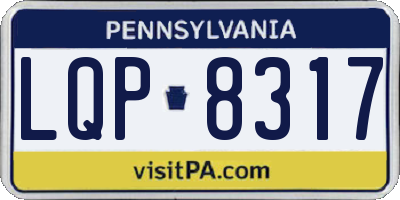 PA license plate LQP8317